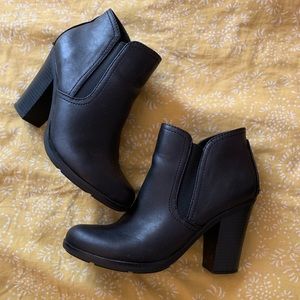 Black booties lightly worn